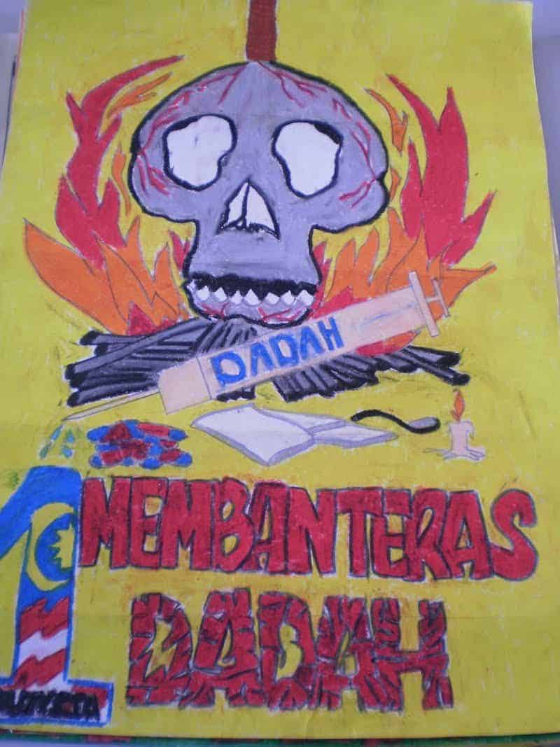 Poster Anti Dadah (Contoh Lukisan Yang Senang, Cantik dan Mudah)